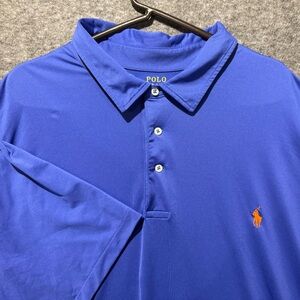 Ralph Lauren Performance Polo Shirt Mens 3X blue stretch golf light active light
